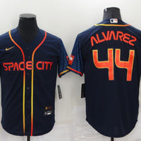 Men's Houston Astros Yordan Alvarez #44 Navy Space City Jersey1