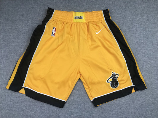 Men's Miami Heat Yellow 2020/21 Earned Edition Basketball Shorts1