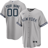 Men's New York Yankees Custom Grey Player Jersey1