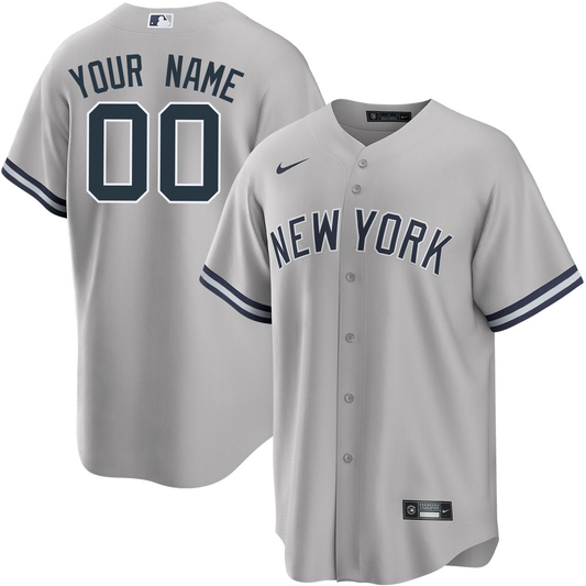 Men's New York Yankees Custom Grey Player Jersey1