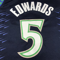 Men's Minnesota Timberwolves Anthony Edwards #5 Blue Swingman Jersey1 - City Edition
