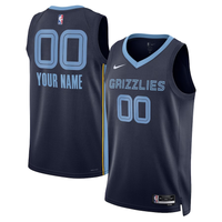 Men's Memphis Grizzlies Navy Swingman Custom Jersey1 - Icon Edition