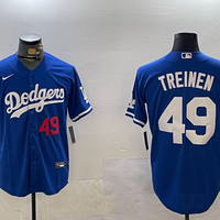Men's Los Angeles Dodgers Blake Treinen #49 Royal Alternate Replica Player Jersey1