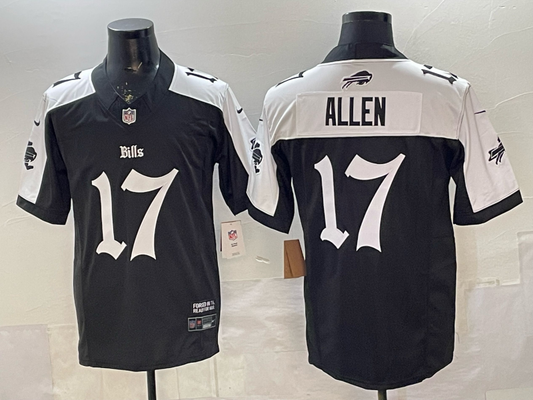Men's Buffalo Bills Josh Allen #17 Black Team Game Player Jersey