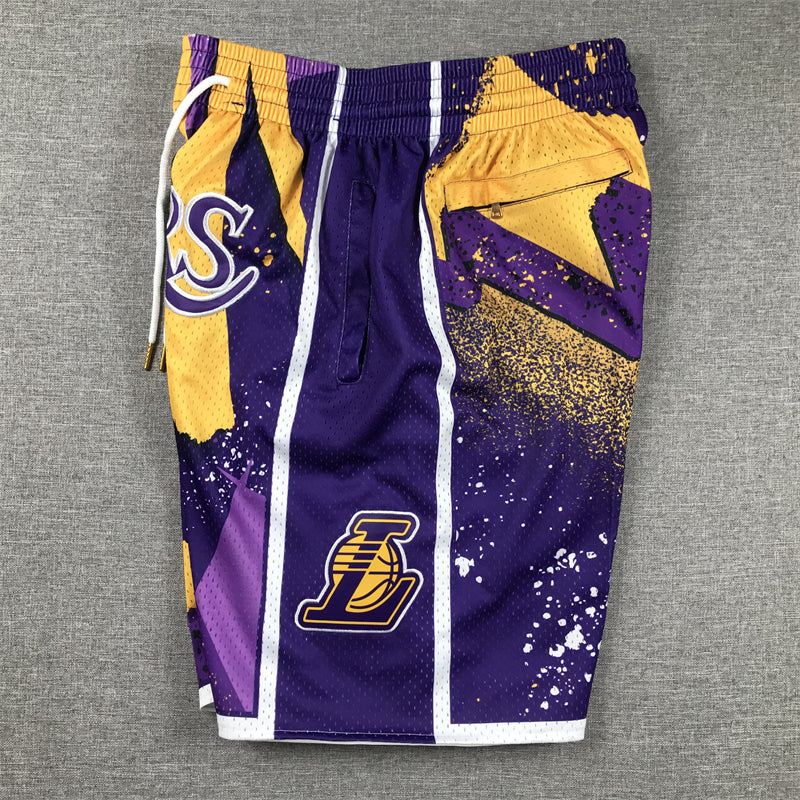 Men's Los Angeles Lakers Purple Swingman Pocket Shorts1