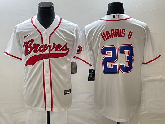 Men's Atlanta Braves Michael Harris II #23 White Replica Player Jersey1 Joint Edition