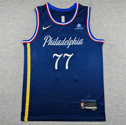 Men's Philadelphia 76ers VJ Edgecombe #77 Navy 2025/26 Swingman Jersey - City Edition