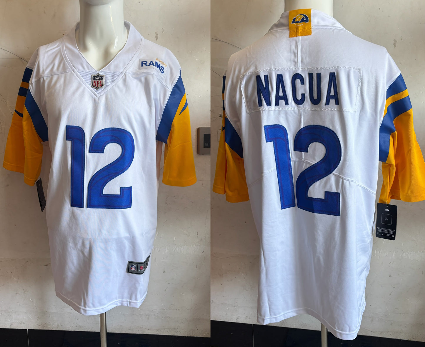 Men's Los Angeles Rams Puka Nacua #12 White Player Jersey