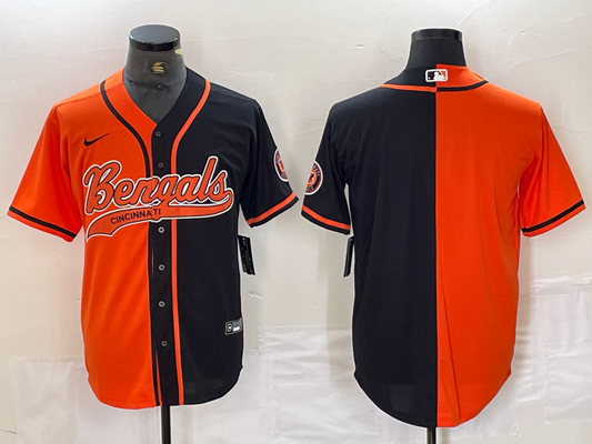 Men's Cincinnati Bengals Orange/Black Blank Jersey1 Joint Edition