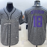 Men's Minnesota Vikings Justin Jefferson #18 Gray Game Jersey1 Joint Edition