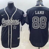 Men's Dallas Cowboys CeeDee Lamb #88 Black RFLCTV Limited Jersey1 Joint Edition