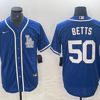 Men's Los Angeles Dodgers Mookie Betts #50 Blue Limited Player Jersey1