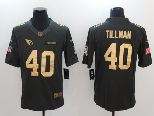 Men's Arizona Cardinals Pat Tillman #40 Black Team Game Jersey1