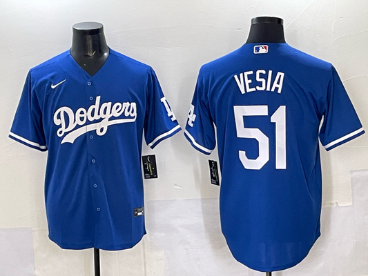Men's Los Angeles Dodgers Alex Vesia #51 Royal Replica Player Jersey