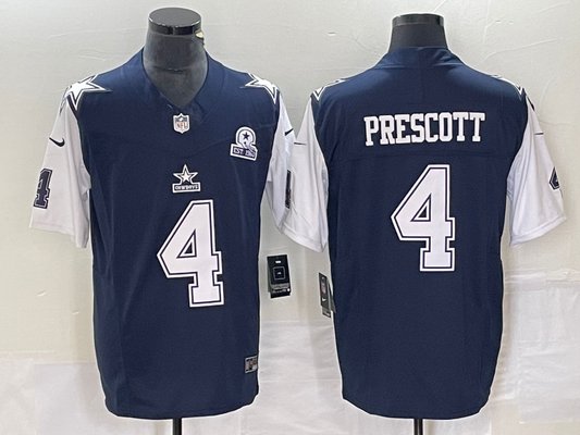 Men's Dallas Cowboys Dak Prescott #4 Navy Legend Player Jersey1
