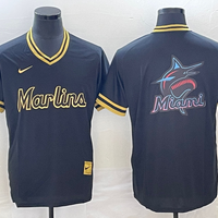 Men's Miami Marlins Black Replica Team Jersey1