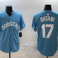 Men's Los Angeles Dodgers Shohei Ohtani #17 Light Blue Limited Player Jersey1