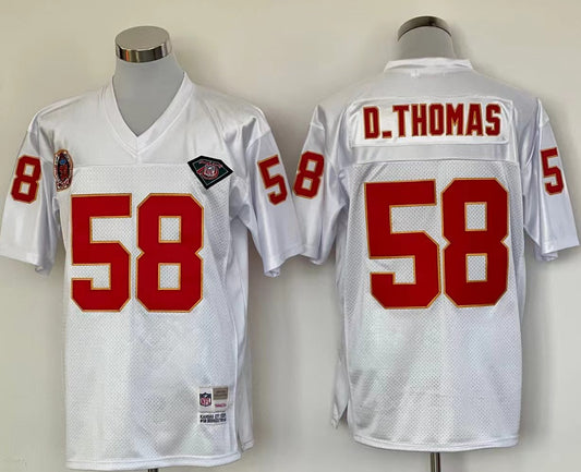 Men's Kansas City Chiefs Derrick Thomas Mitchell & Ness White Legacy Replica Jersey1