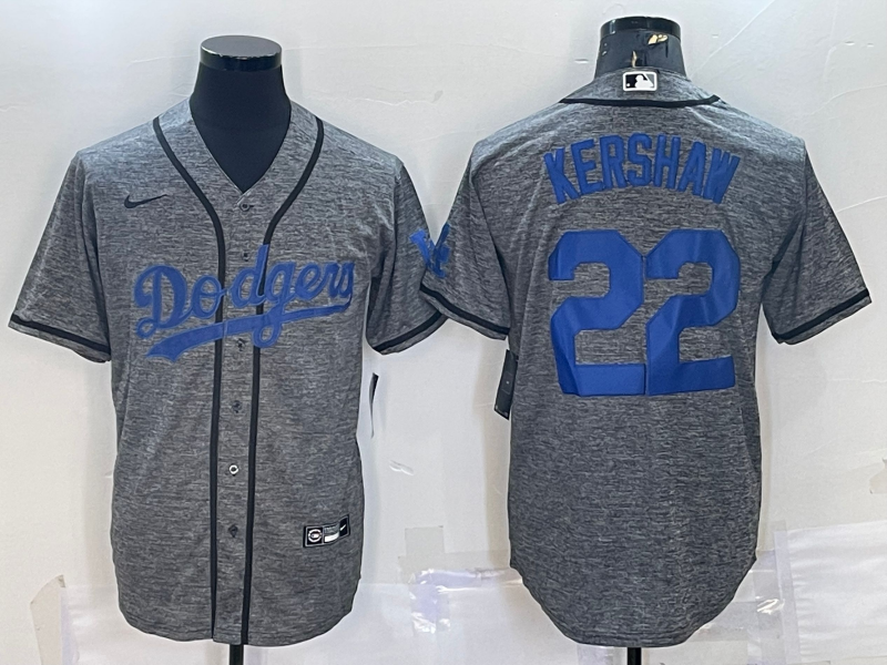 Men's Los Angeles Dodgers Clayton Kershaw Nike Gray Alternate Replica Player Name Jersey1