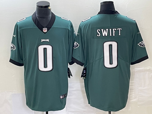 Men's Philadelphia Eagles D'Andre Swift #0 Midnight Green Game Jersey1