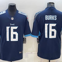 Men's Tennessee Titans Treylon Burks #16 Navy Game Jersey1