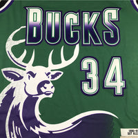 Men's Milwaukee Bucks Giannis Antetokounmpo #34 NBA Replica Player Jersey1 - Retro Green
