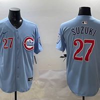 Men's Chicago Cubs Seiya Suzuki #27 Baby Blue 2nd Alternate Limited Player Jersey1