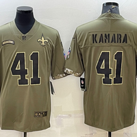 Men's New Orleans Saints Alvin Kamara #41 Olive 2022 Salute To Service Limited Jersey1