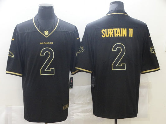 Men's Denver Broncos Patrick Surtain II #2 Black Game Jersey1
