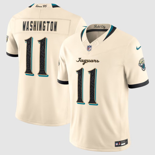 Men's Jacksonville Jaguars Parker Washington #11 Natural 2026 Rivalries Collection Game Jersey