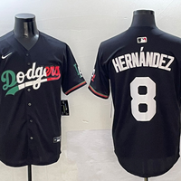 Men's Los Angeles Dodgers Enrique Hernandez #8 Black Player Game Jersey1