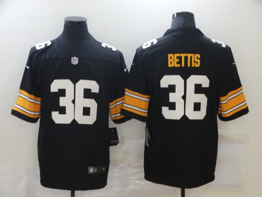 Men's Pittsburgh Steelers Jerome Bettis #36 Black Player Game Jersey1