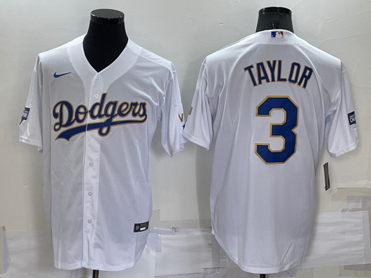 Men's Los Angeles Dodgers Chris Taylor #3 White Stitched Jersey1