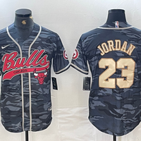 Men's Chicago Bulls Michael Jordan #23 Gray Camouflage Game Jersey