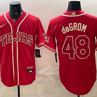 Men's Texas Rangers Jacob deGrom #48 Red 2026 City Connect Stadium Jersey