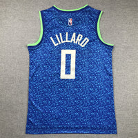 Men's Milwaukee Bucks Damian Lillard #0 Blue 2023/24 Swingman Jersey1 - City Edition