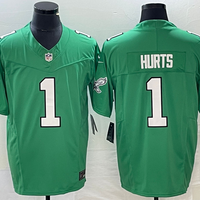 Jalen Hurts #1 Philadelphia Eagles Kelly Green Player Jersey - JerseysFreak