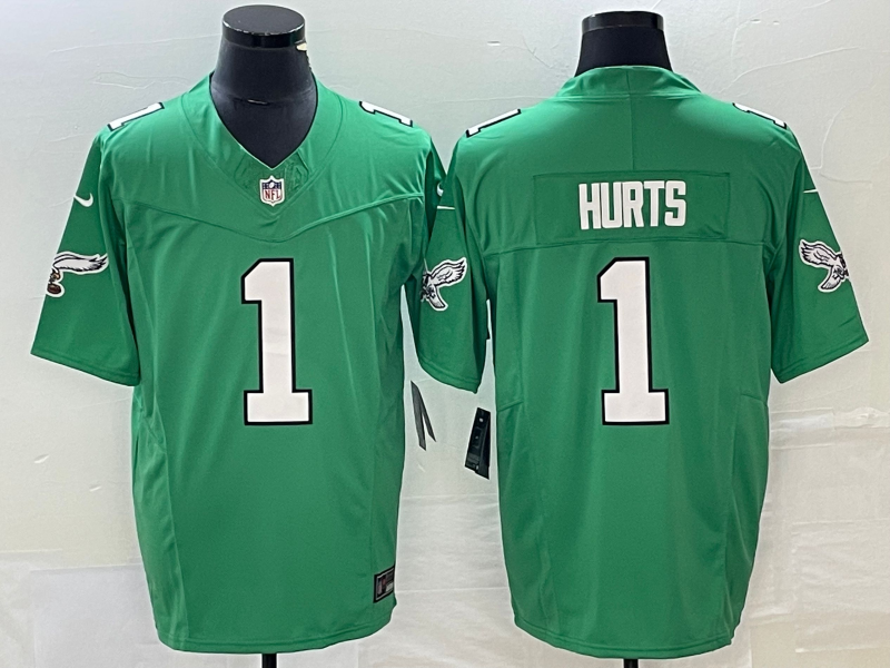 Jalen Hurts #1 Philadelphia Eagles Kelly Green Player Jersey - JerseysFreak