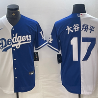 Men's Los Angeles Dodgers Shohei Ohtani #17 White/Blue Replica Player Jersey1