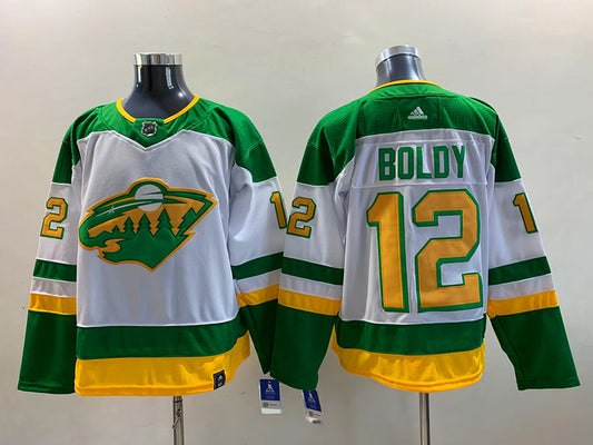 Men's Minnesota Wild Matthew Boldy #12 White Breakaway Player Jersey1