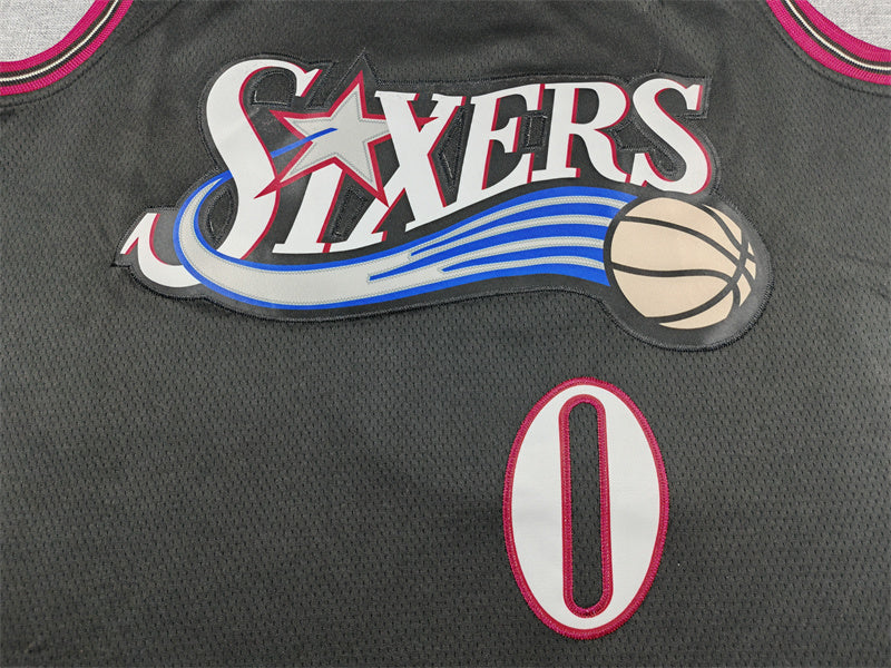 Men's Philadelphia 76ers Tyrese Maxey #0 Black Swingman Jersey - Classic Edition
