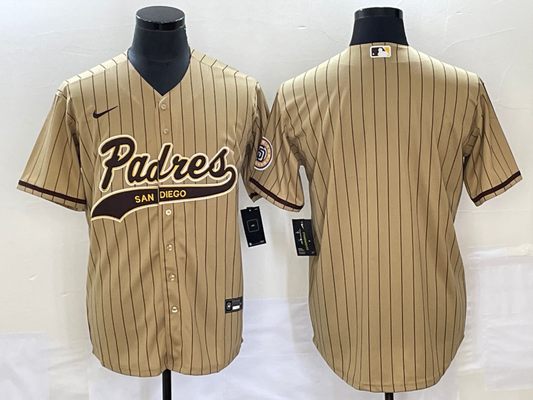 Men's San Diego Padres Tan Replica Blank Jersey1 Joint Edition