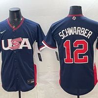 Men's USA Baseball Kyle Schwarber #12 Navy 2026 World Baseball Classic Stadium Jersey