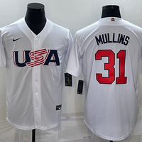 Men's 2023 World Baseball Classic #31 Cedric Mullins USA White Jersey1