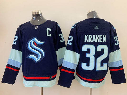 Men's Seattle Kraken #32 Deep Sea Blue Home Breakaway Player Jersey1
