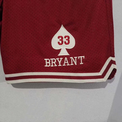 Men's Los Angeles Lakers Kobe Bryant High School Embroidered Basketball Shorts1