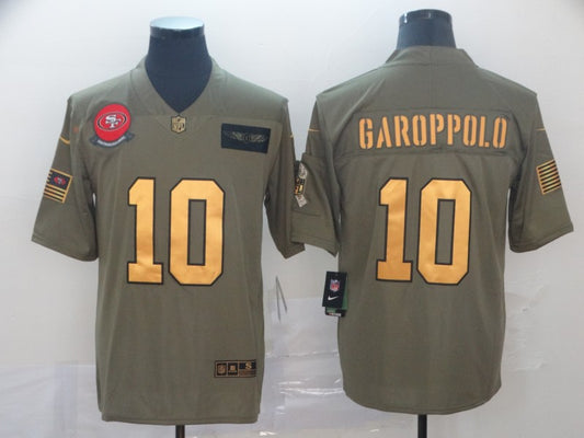 Men's San Francisco 49ers Jimmy Garoppolo #10 Brown Alternate Game Jersey1