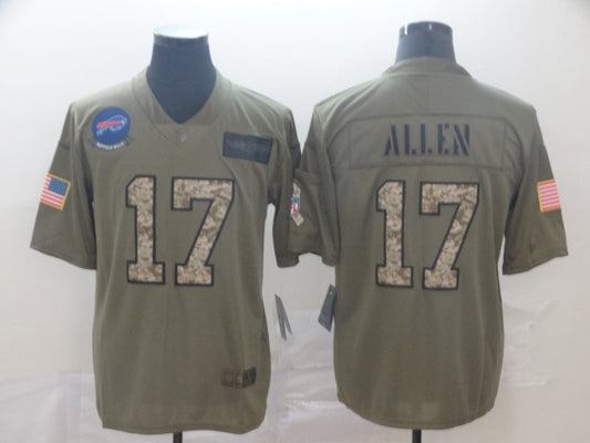 Men's Buffalo Bills Josh Allen #17 Brown Authentic Game Jersey1