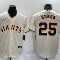 Men's San Francisco Giants Barry Bonds #25 Beige Replica Baseball Jersey1