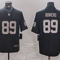 Men's Las Vegas Raiders Brock Bowers #89 Black 2024 NFL Draft First Round Pick Player Game Jersey1